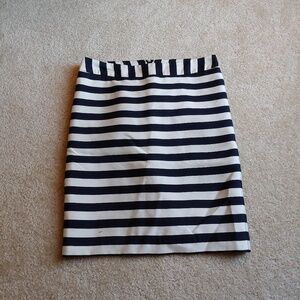 Worthington preloved tan&blue striped pencil skirt